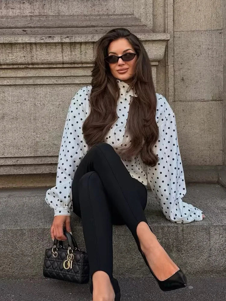 Women's Jackets Fashion Polka Dot Bomber Jacket Spring Women Long Sleeve Loose Jackets Coats Streetwear Female Outerwear Tops