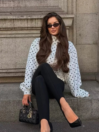 Women's Jackets Fashion Polka Dot Bomber Jacket Spring Women Long Sleeve Loose Jackets Coats Streetwear Female Outerwear Tops