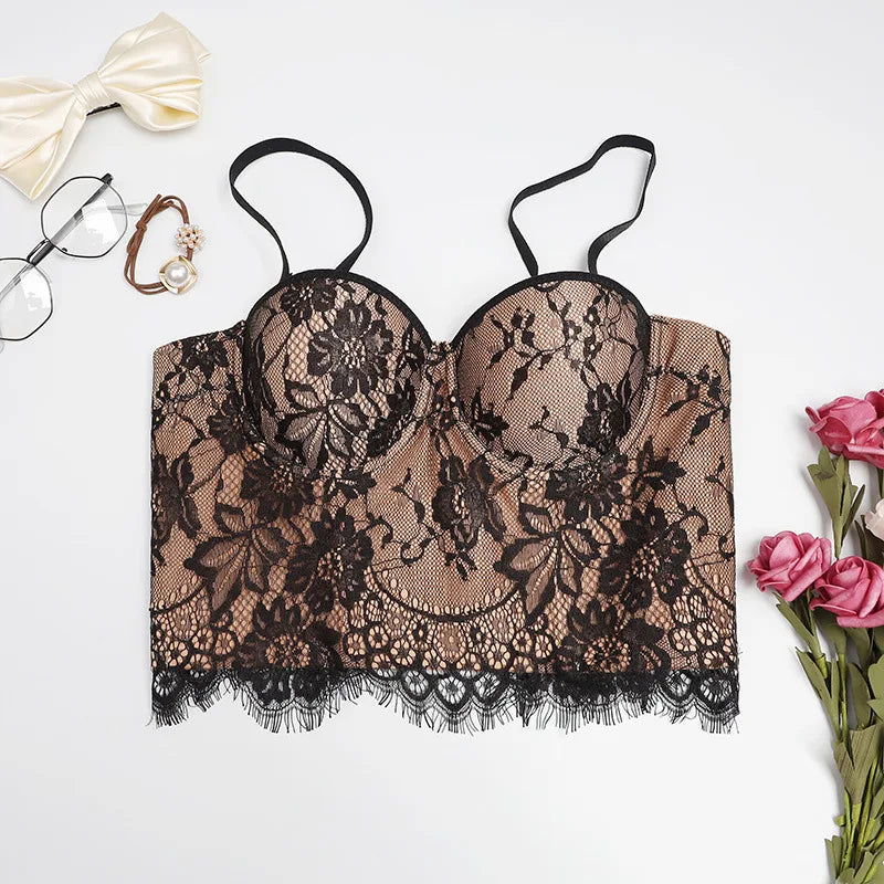 Floral Lace Lady Bustier Elegant Shaping Sexy Lace Women Corset Girls Slim Evening Wear Crops Lady Short Sweet Body Shaper Top