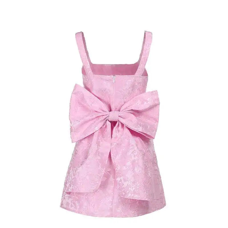 Avrilyaan Bow Spaghetti Strap Backless Sexy A-line Dress Women Strapless Party Dress Elegant Bodycon Mini Summer Dress Vestidos