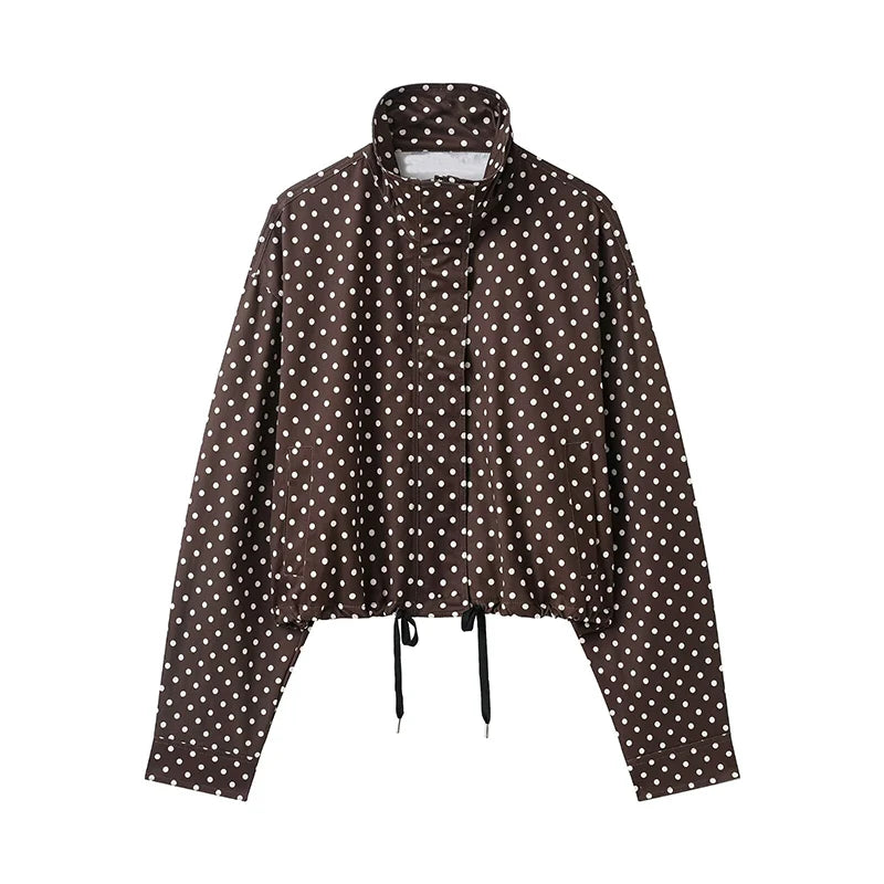 Women's Jackets Fashion Polka Dot Bomber Jacket Spring Women Long Sleeve Loose Jackets Coats Streetwear Female Outerwear Tops