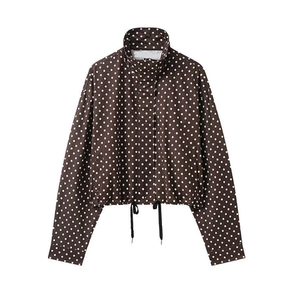 Women's Jackets Fashion Polka Dot Bomber Jacket Spring Women Long Sleeve Loose Jackets Coats Streetwear Female Outerwear Tops