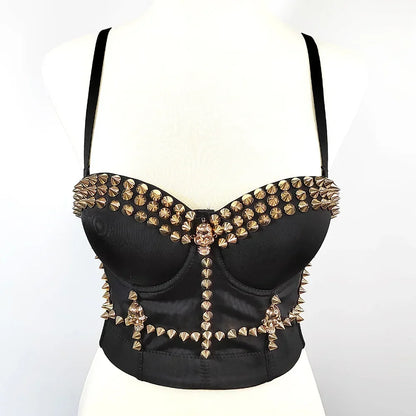 Women Tank Tops Sexy Sequined Diamond Bra Woman Clothes Push Up Bustier Club y2k Crop Top Party Ladies Corset Blusas Ropa Mujer