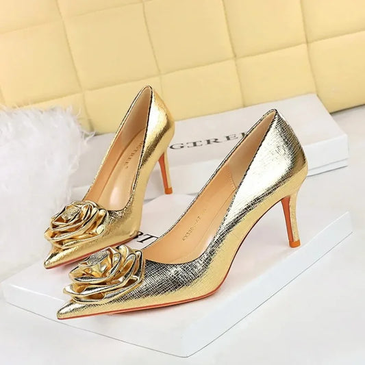 Luxury Designer Women Shoes New Fashion Patent Leather Pointed Tip High Heels for Woman Elegant France Casual Shoe Zapatos Mujer