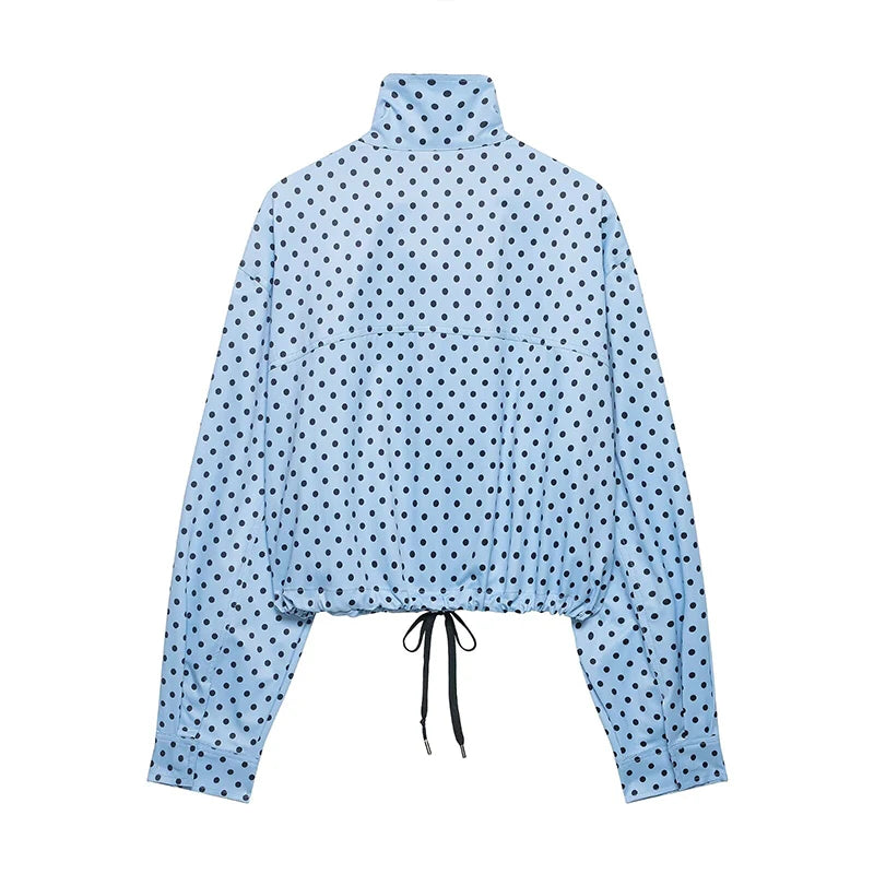 Women's Jackets Fashion Polka Dot Bomber Jacket Spring Women Long Sleeve Loose Jackets Coats Streetwear Female Outerwear Tops
