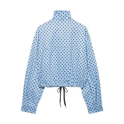 Women's Jackets Fashion Polka Dot Bomber Jacket Spring Women Long Sleeve Loose Jackets Coats Streetwear Female Outerwear Tops