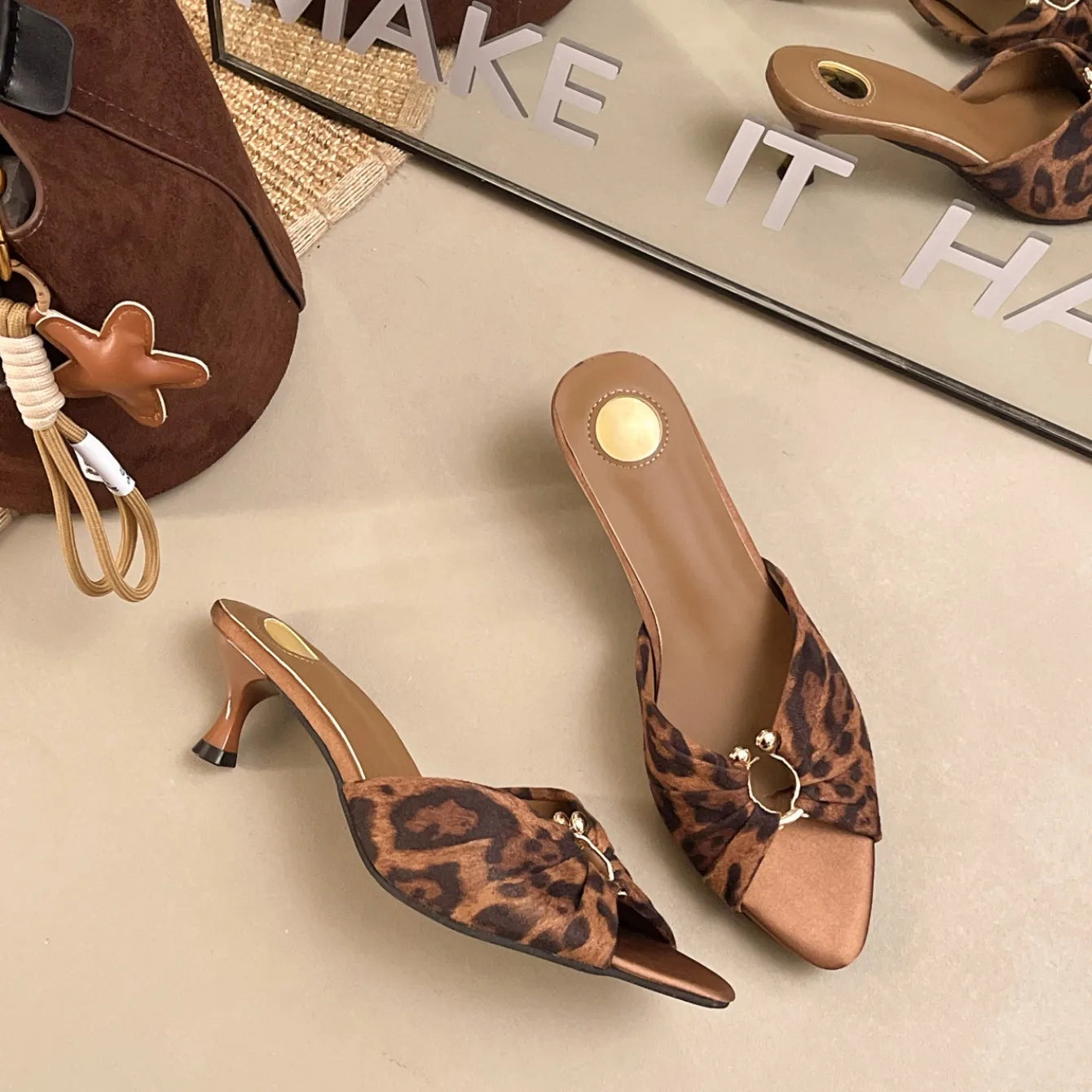 Women Summer Lightweight Slippers Elegant Open Toe Thin Heels Party Stripper Mules Female Slides Shoes Luxury High Heel Sandals