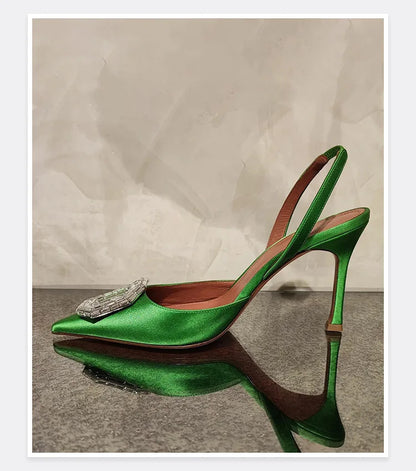 Water Diamond Buckle Toe Sandals 2026 New Pointed Thin Heel Hollow Banquet High Heels Platform Sandals Women Shoes