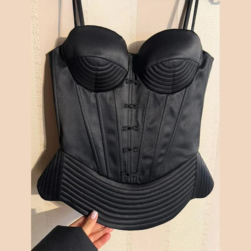 Sexy Backless Bandage Vest Women Fashion Solid Slim Sleeveless Single Breasted Sling Tops Female 2026 Spring Summer Lady Top