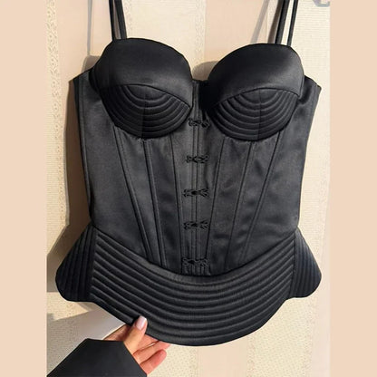 Sexy Backless Bandage Vest Women Fashion Solid Slim Sleeveless Single Breasted Sling Tops Female 2026 Spring Summer Lady Top