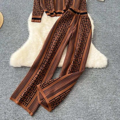 Autumn Pant Set Women Two Piece Sets Hooded Matching Sets Tops Wide Leg Long Pants High Waist Y2k Streetwear Work Print 2025