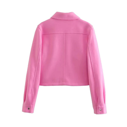 HH Jackets For Womens Autumn Fashion Solid Front Pockets Button Long Sleeve Jacket Elegant Woman Casual Outerwear Coat