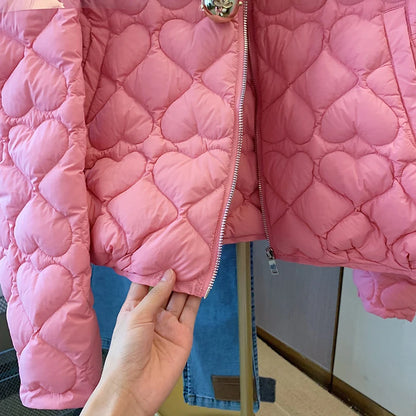 2024 Fashion Lightweight Cotton Padded Jackets Women Autumn Quilted Cotton Coat Warm Winter Pink Ultra Light Down Jacket Parkas