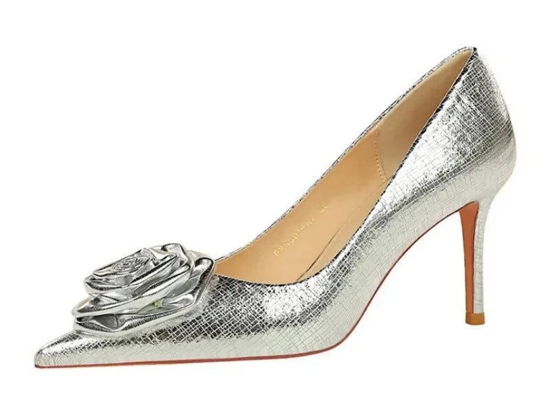 Luxury Designer Women Shoes New Fashion Patent Leather Pointed Tip High Heels for Woman Elegant France Casual Shoe Zapatos Mujer