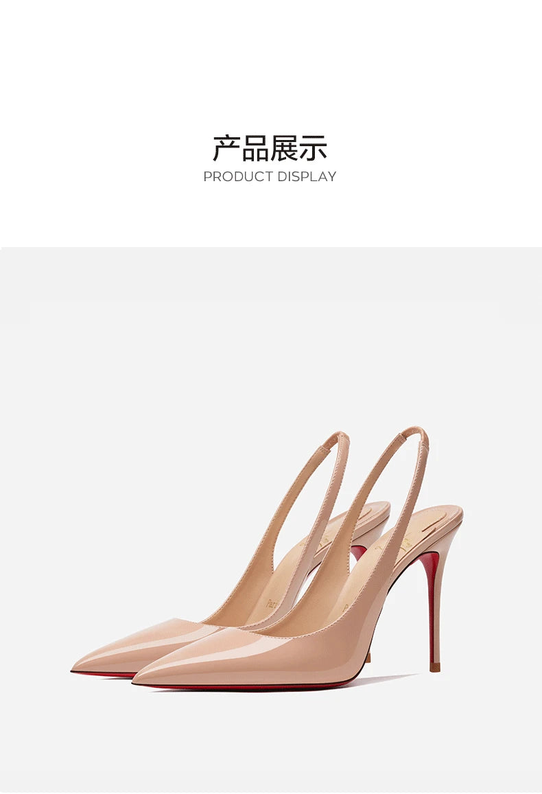 Heeled sandals Red Shiny Bottoms Naked color luxury Hollow 2025 New Elegant High Heels Sexy Slingbacks Ladies Shoes Women shoes