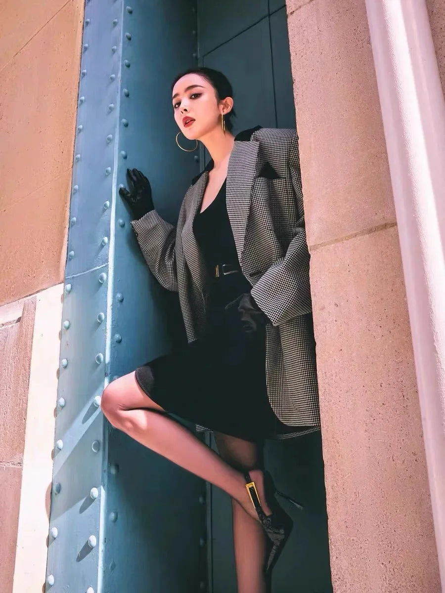 Black Pointed Toe High Heels Thin Heel Metal Cap Sandals Women's Shoes Elegant Painted Leather Sexy Fine Heel New 2025