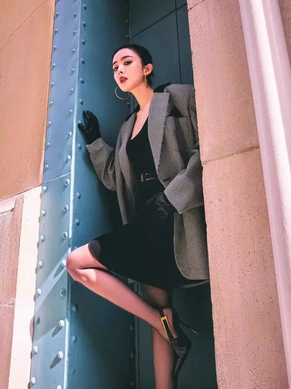 Black Pointed Toe High Heels Thin Heel Metal Cap Sandals Women's Shoes Elegant Painted Leather Sexy Fine Heel New 2025