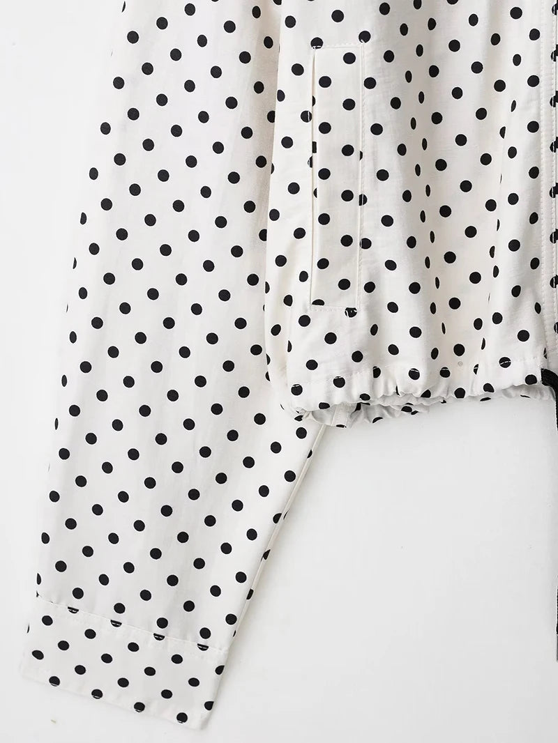 Women's Jackets Fashion Polka Dot Bomber Jacket Spring Women Long Sleeve Loose Jackets Coats Streetwear Female Outerwear Tops