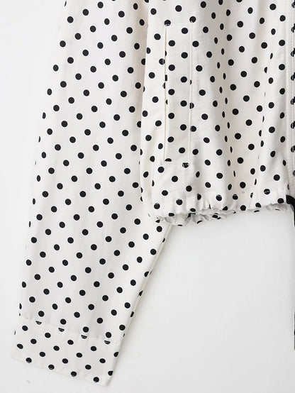 Women's Jackets Fashion Polka Dot Bomber Jacket Spring Women Long Sleeve Loose Jackets Coats Streetwear Female Outerwear Tops