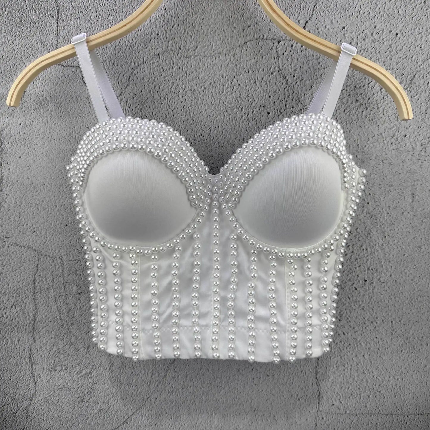 Ruili Pearl Pure Handmade Small Vest Sling Fashion Youth Body Sculpting Retro Solid Fish Bone Nightclub Performance Clothes