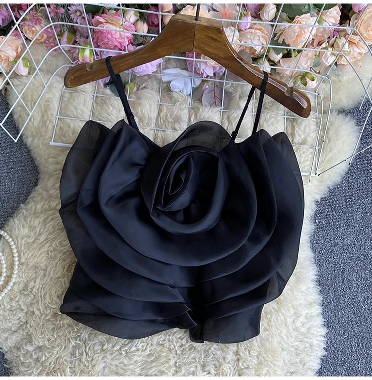 Spaghetti Strap Tank Top for Women New Arrival Slash Neck Tulle Bare Midriff Skinny Camis Summer Versatile Gallus Dropshipping
