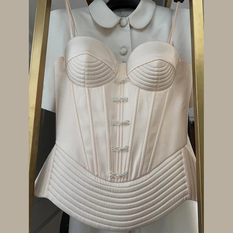 Sexy Backless Bandage Vest Women Fashion Solid Slim Sleeveless Single Breasted Sling Tops Female 2026 Spring Summer Lady Top