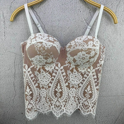 Floral Lace Lady Bustier Elegant Shaping Sexy Lace Women Corset Girls Slim Evening Wear Crops Lady Short Sweet Body Shaper Top