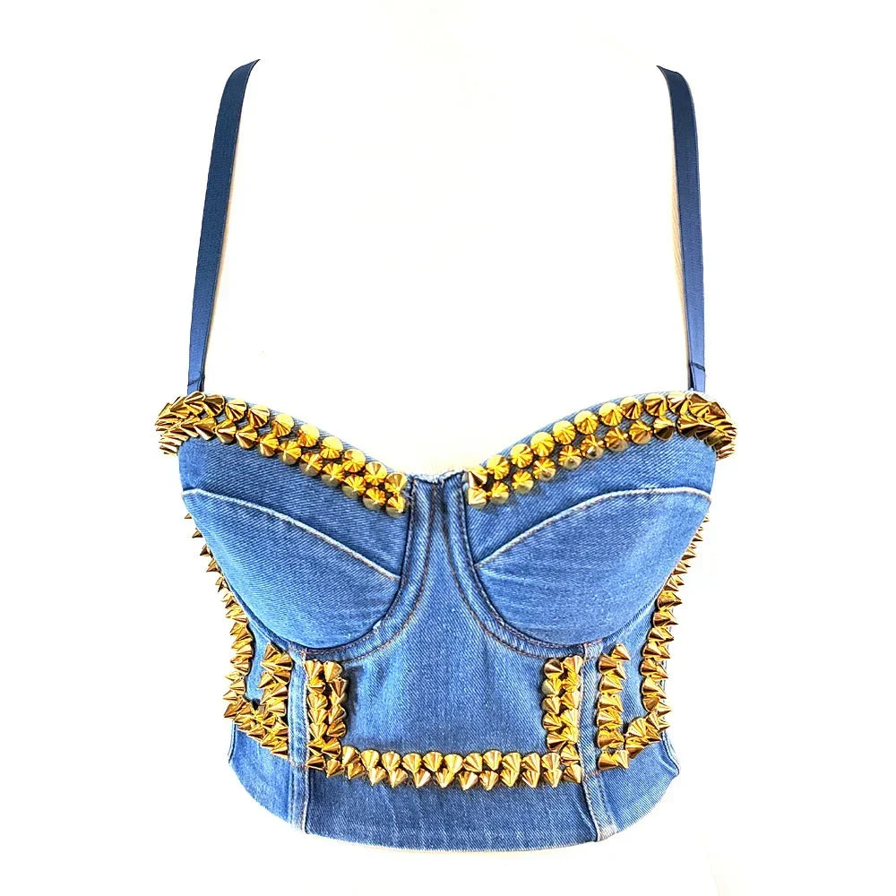 Women Tank Tops Sexy Sequined Diamond Bra Woman Clothes Push Up Bustier Club y2k Crop Top Party Ladies Corset Blusas Ropa Mujer