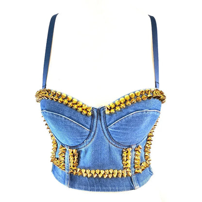 Women Tank Tops Sexy Sequined Diamond Bra Woman Clothes Push Up Bustier Club y2k Crop Top Party Ladies Corset Blusas Ropa Mujer
