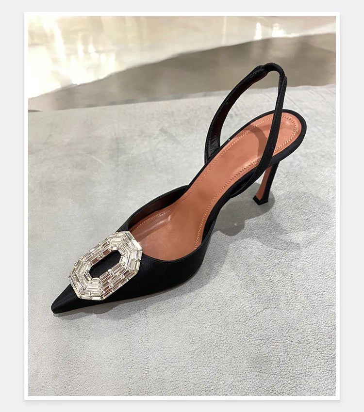 Water Diamond Buckle Toe Sandals 2026 New Pointed Thin Heel Hollow Banquet High Heels Platform Sandals Women Shoes