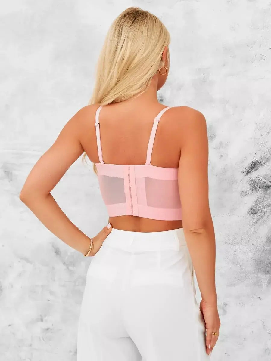 Sexy Beachwear Corset 3D Floral Applique Cute Women Deading Design Bustier Ladies Event Party Crop Top Short French Sweet Cami