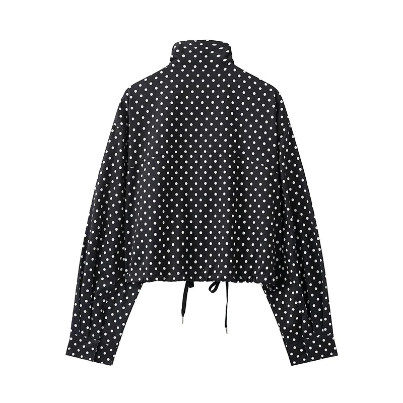 Women's Jackets Fashion Polka Dot Bomber Jacket Spring Women Long Sleeve Loose Jackets Coats Streetwear Female Outerwear Tops