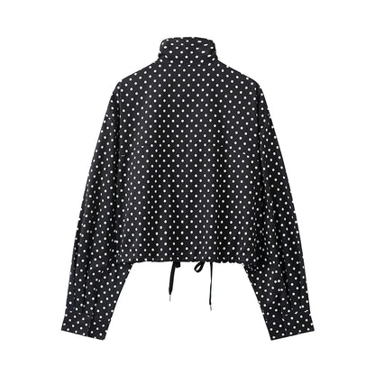 Women's Jackets Fashion Polka Dot Bomber Jacket Spring Women Long Sleeve Loose Jackets Coats Streetwear Female Outerwear Tops