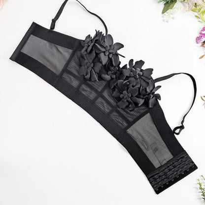 DEAT Fashion Women's 3D Flower Decoration Camisole Vest Outwear Versatile Solid Color Tank Tops Female Trendy New 11A05069