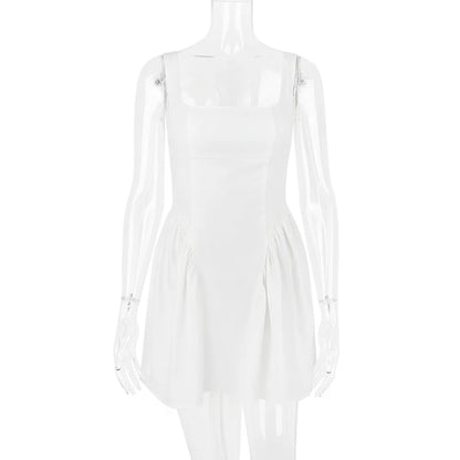 Mingmingxi Summer Mini Backless A Line Dress Sexy White Big Bow Dress Casual Women Birthday Holiday Dress New Arrivals