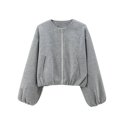 MUJER 2025 Fleece Bomber Jackets for Women Soft Zipper Woman's Sports Jacket Long Sleeve Cropped Jacket Women Coats Outerwears