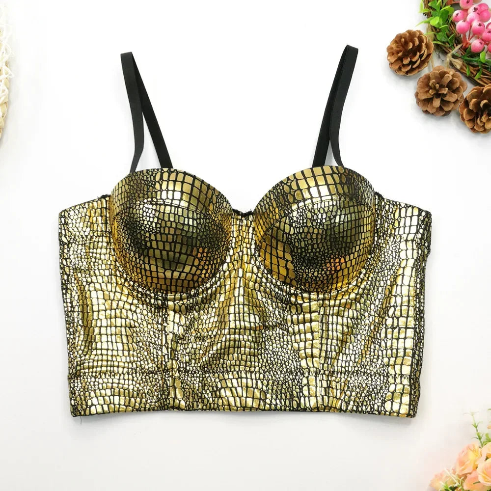 Women Tank Tops Sexy Sequined Diamond Bra Woman Clothes Push Up Bustier Club y2k Crop Top Party Ladies Corset Blusas Ropa Mujer