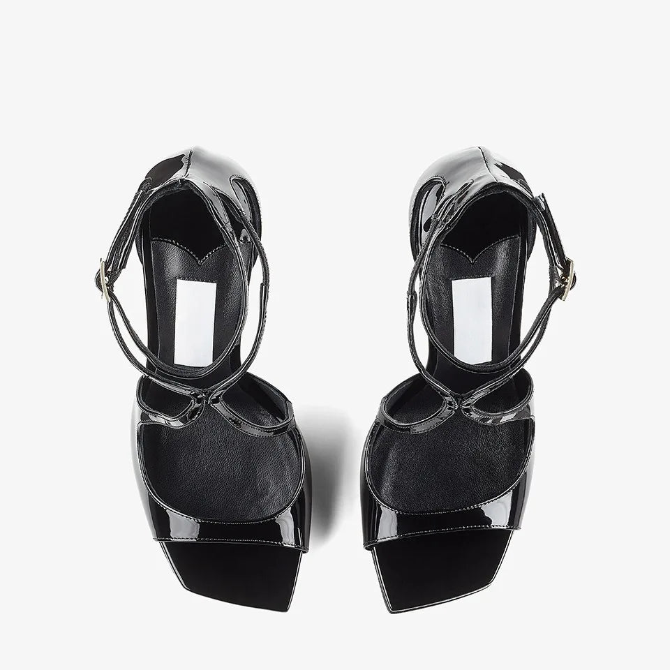 2026Ladies' Summer New Fashionable High-heeled Open Toed Sandals Square Toe Party Sexy 34-43Large Women's Shoes