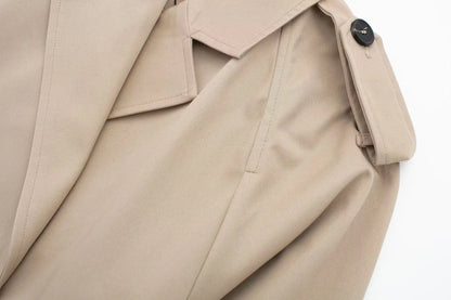HH 2025 Women Belt Cropped Trench Spring Jacket Vintage Streetwear Double Breasted Long Sleeve Top Female Coat Outfits