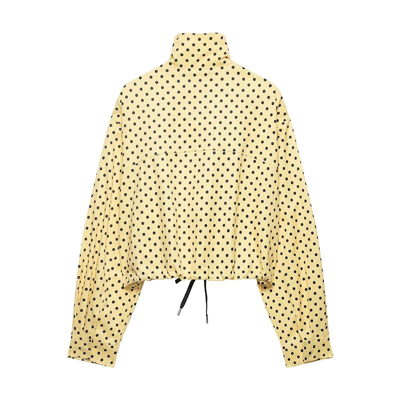 Women's Jackets Fashion Polka Dot Bomber Jacket Spring Women Long Sleeve Loose Jackets Coats Streetwear Female Outerwear Tops