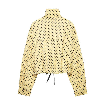 Women's Jackets Fashion Polka Dot Bomber Jacket Spring Women Long Sleeve Loose Jackets Coats Streetwear Female Outerwear Tops
