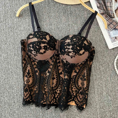 Floral Lace Lady Bustier Elegant Shaping Sexy Lace Women Corset Girls Slim Evening Wear Crops Lady Short Sweet Body Shaper Top