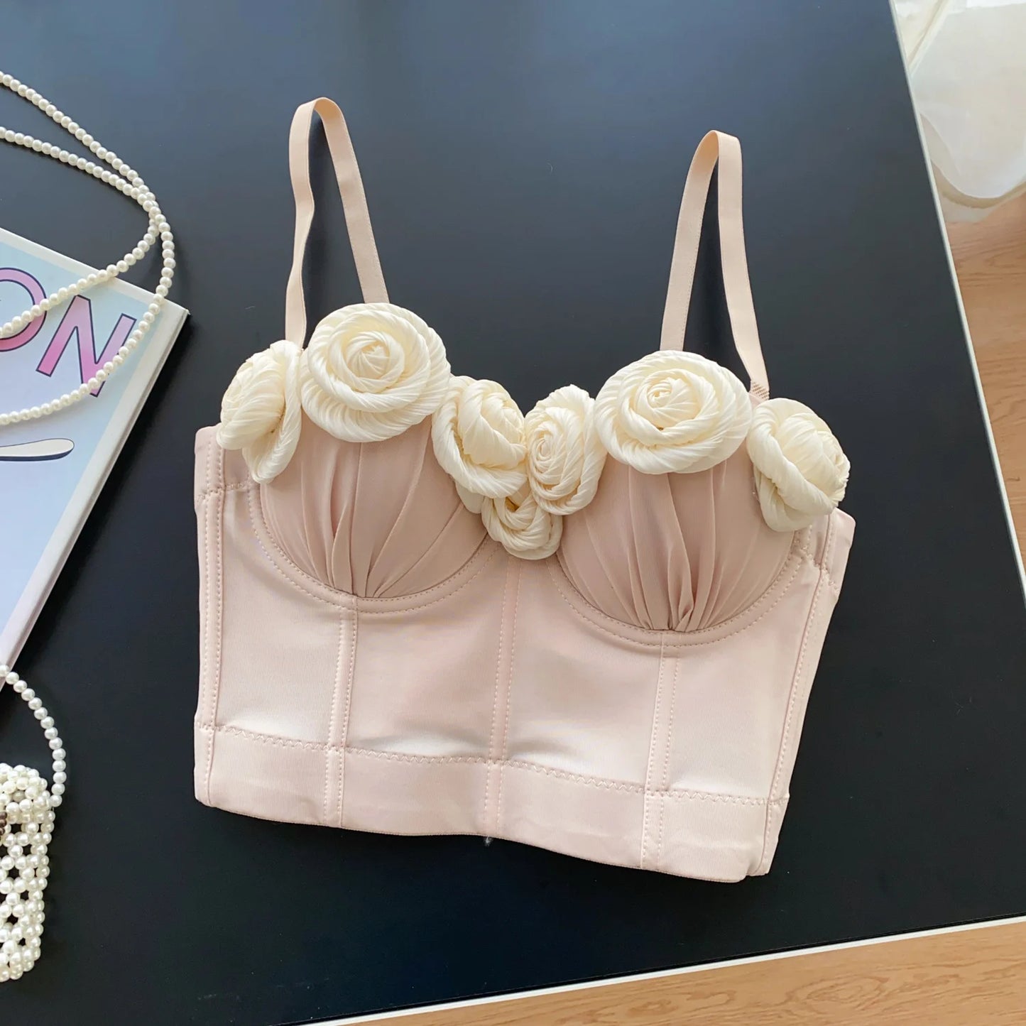 Women Camis Crop Top Tube Top Stereoscopic Floral Pattern Pure and Spicy Appeal Ideal as Base Layer or Outerwear Option