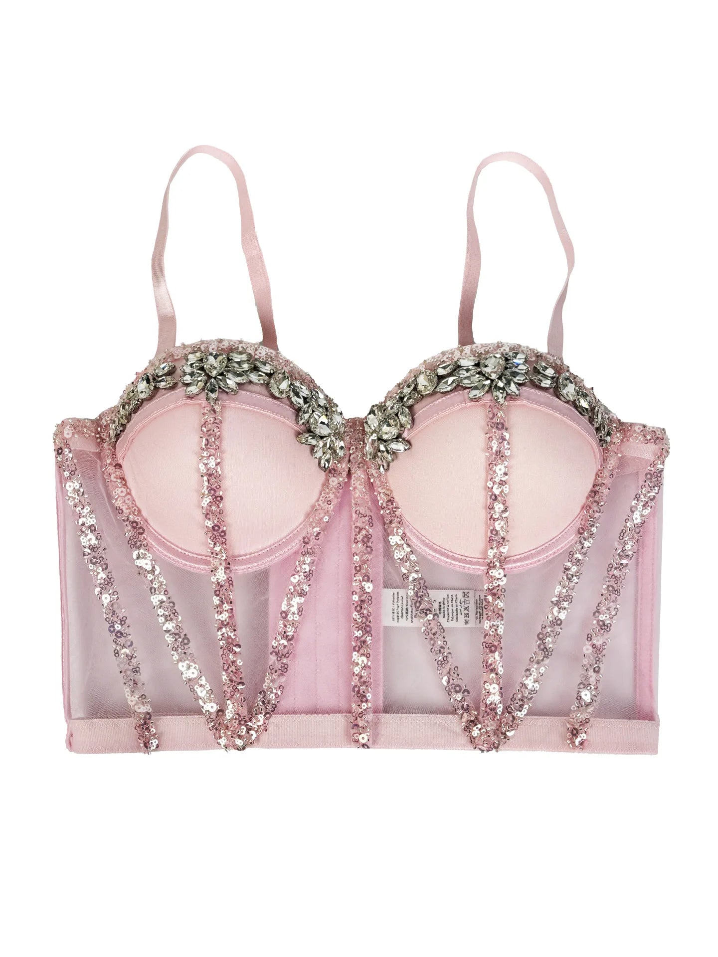 Rhinestones Female Corset Top Women Camis Nightclub Pearls Short Chest Binder Sexy Camisole Mujer Lingerie Tube Bra Debardeur