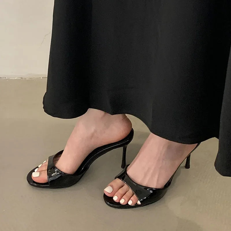 2025 New Slip On Women Stiletto Heels Shoes Luxury Fashion Round Toe Ladies High Heels Pumps Shoes Female Slides Footwear