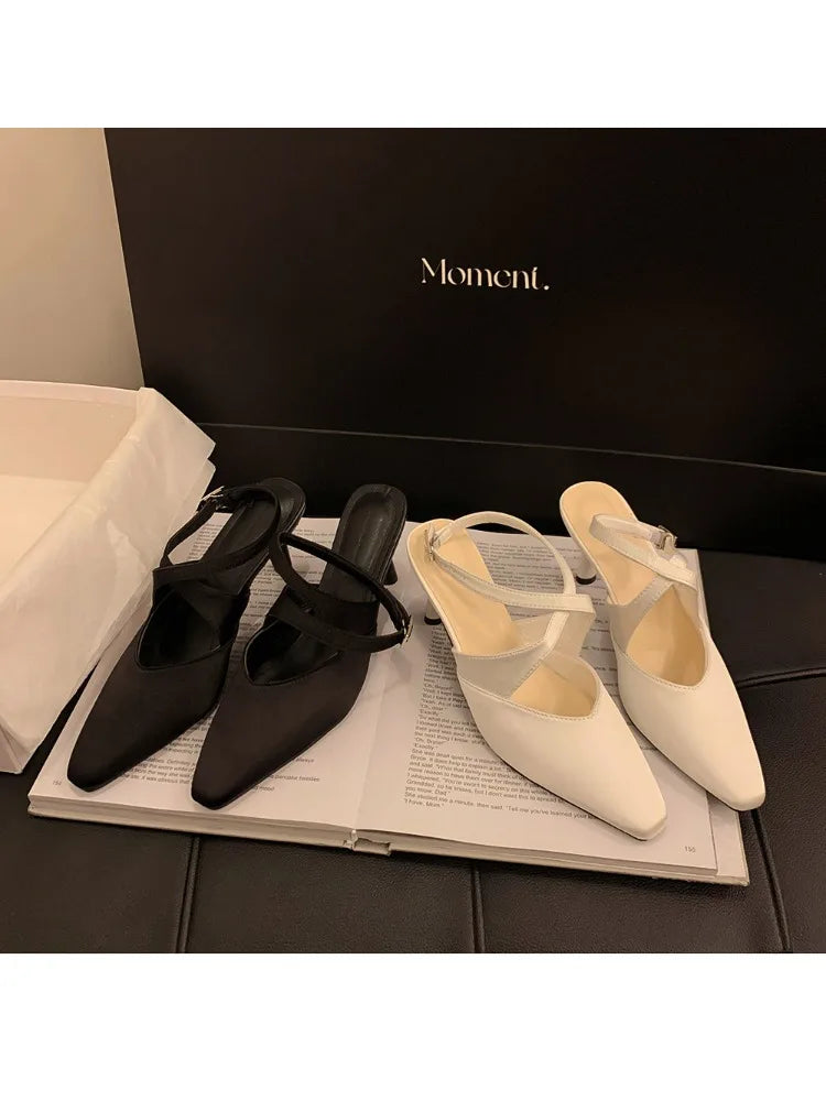 Designer Luxury Summer High Heel Women Sandals Fashion Cross Ankle Strap Singbacks Pumps Elegant Party Dancing Female Sandalias