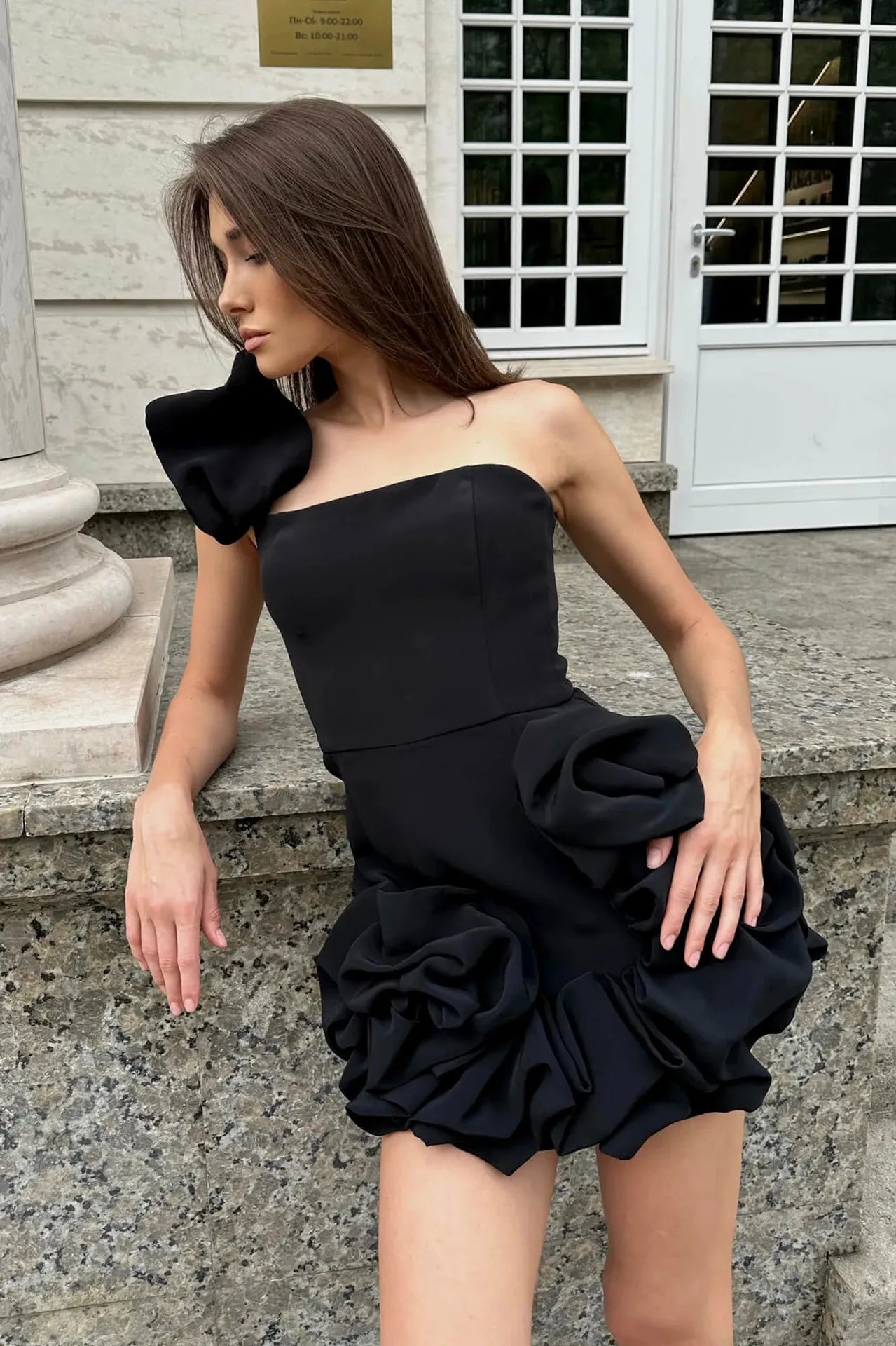 2025 Summer Fashion New Elegant Temperament Party Evening Dress For Women Flower Sleeveless Off-Shoulder Sexy Pleated Rose Dress