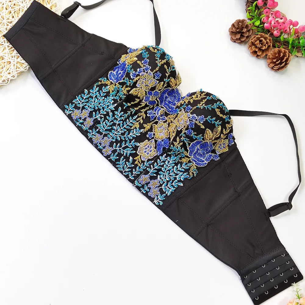 Women Tank Tops Sexy Sequined Diamond Bra Woman Clothes Push Up Bustier Club y2k Crop Top Party Ladies Corset Blusas Ropa Mujer
