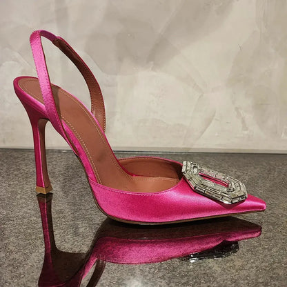 Water Diamond Buckle Toe Sandals 2026 New Pointed Thin Heel Hollow Banquet High Heels Platform Sandals Women Shoes