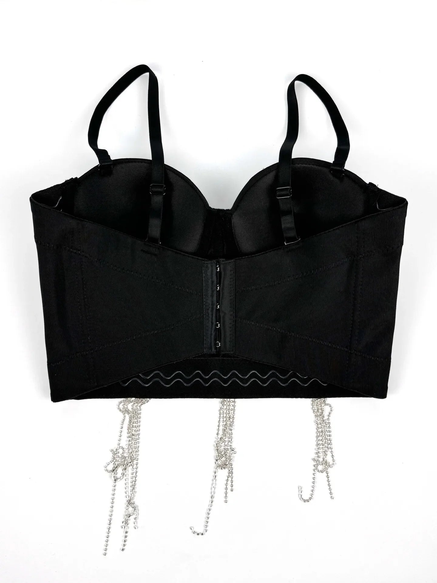 Fashion Women Diamonds Embroidery Flowers Tassel Bustier Corset Crop Tops To Wear suspender vest